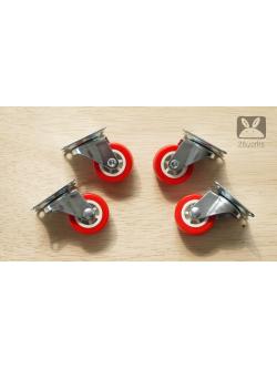 ล้อ สีแดง 1.5 นิ้ว ชุดละ 4 ตัว