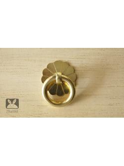 ห่วงลิ้นชัก แป้นดอกไม้ 30 mm สีทอง