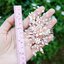 หวีสับโรสโกลด์ pink gold ประดับพลอยสังเคราะห์สีชมพู แซมลูกปัด