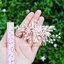 หวีสับโรสโกลด์ pink gold ประดับพลอยสังเคราะห์สีชมพู แซมลูกปัด