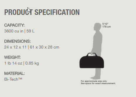 EAGLE CREEK - กระเป๋า Duffel พับได้ รุ่น Packable สีดำ ความจุ 45 ลิตร ใหญ่ พกพาสะดวก