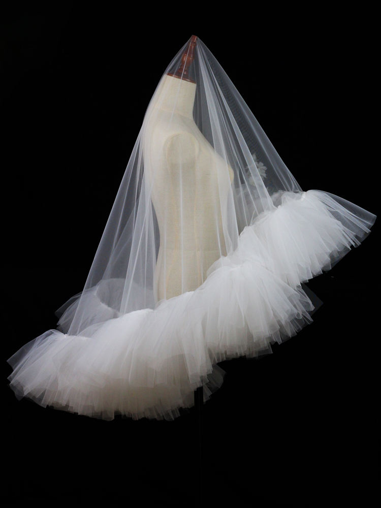 เวลเจ้าสาว ชายผ้าฟูฟ่องอลังการ ผ้าคลุมเจ้าสาวถ่ายพรีเว็ดดิ้ง veil