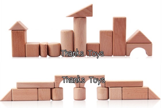 บล็อกไม้ 100 ชิ้น สีธรรมชาติ