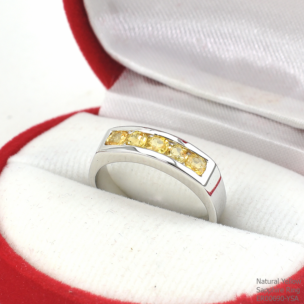 SKJewelryFactory แหวนเเถว บุษราคัมแท้ ER00690-YSA