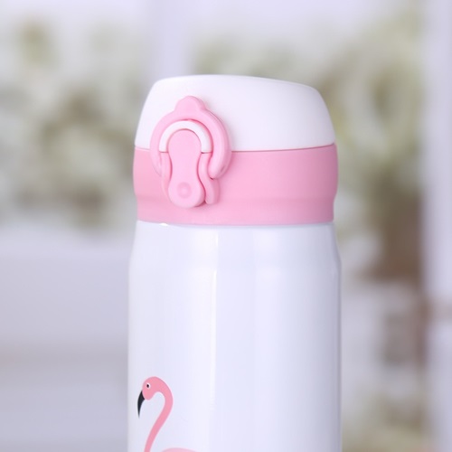กระบอกน้ำเก็บอุณหภูมิ แบบนกฟามิงโก้ สามารถใส่ได้ทั้งร้อนและเย็น ขนาด 500 ml.