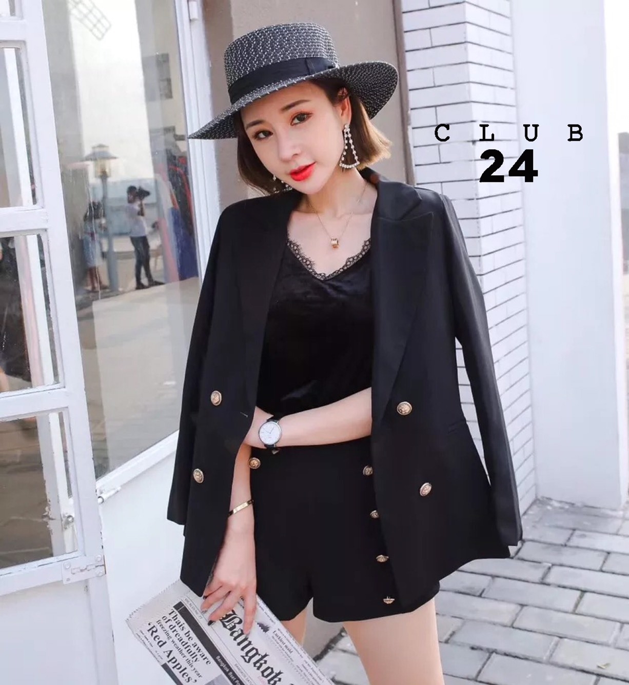 เสื้อผ้าเกาหลี พร้อมส่ง Set เสื้อBlazer