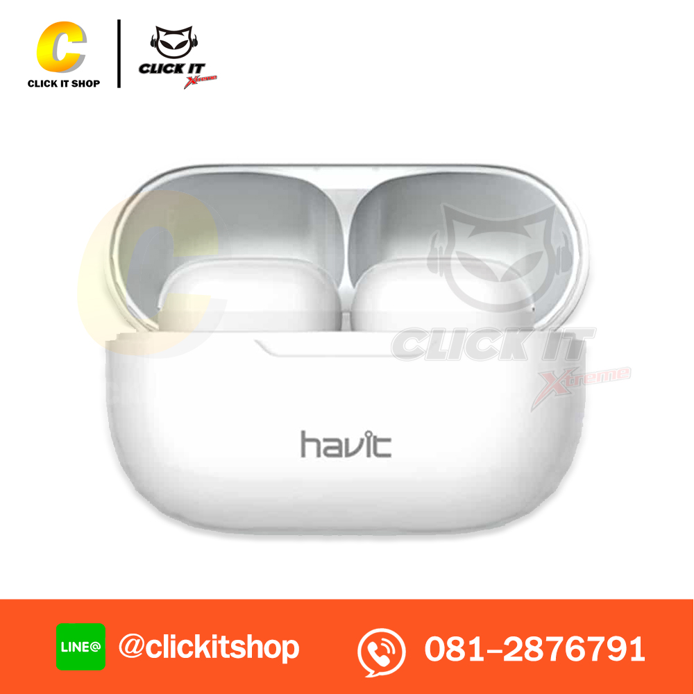 HEADSET (หูฟังบลูทูธ) BLUETOOTH TRUE WIRELESS HAVIT TW925 - WHITE
