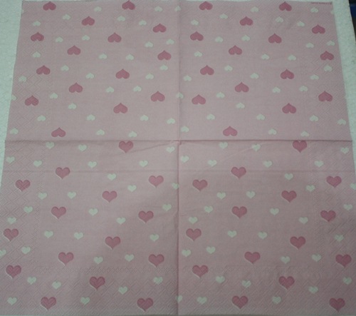 แนวภาพ Valentine หัวใจ ชมพู ขาว เป็นภาพกระจายเต็มแผ่น กระดาษแนพกิ้นสำหรับทำงาน เดคูพาจ Decoupage Paper Napkins ขนาด 33X33cm