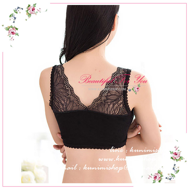 เสื้อซับใน ครึ่งตัว มีฟองน้ำซับใน ผ้าลูกไม้ ตกแต่งลายด้วยผ้าบูกไม้ สวยหวาน