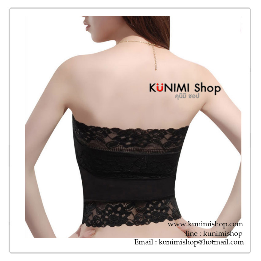  เสื้อซับใน เสื้อเกาะอกครึ่งตัว ผ้าลูกไม้ มีฟองน้ำซับใน สวยเซ็กซี่ ขนาด Free Size สำหรับรอบอกไม่เกิน 36 นิ้ว มี 2 สี ขาว และ ดำ