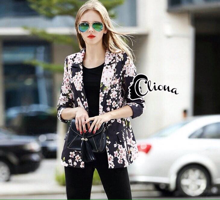 พร้อมส่ง Jacket สีดำแขนยาว แต่งปก