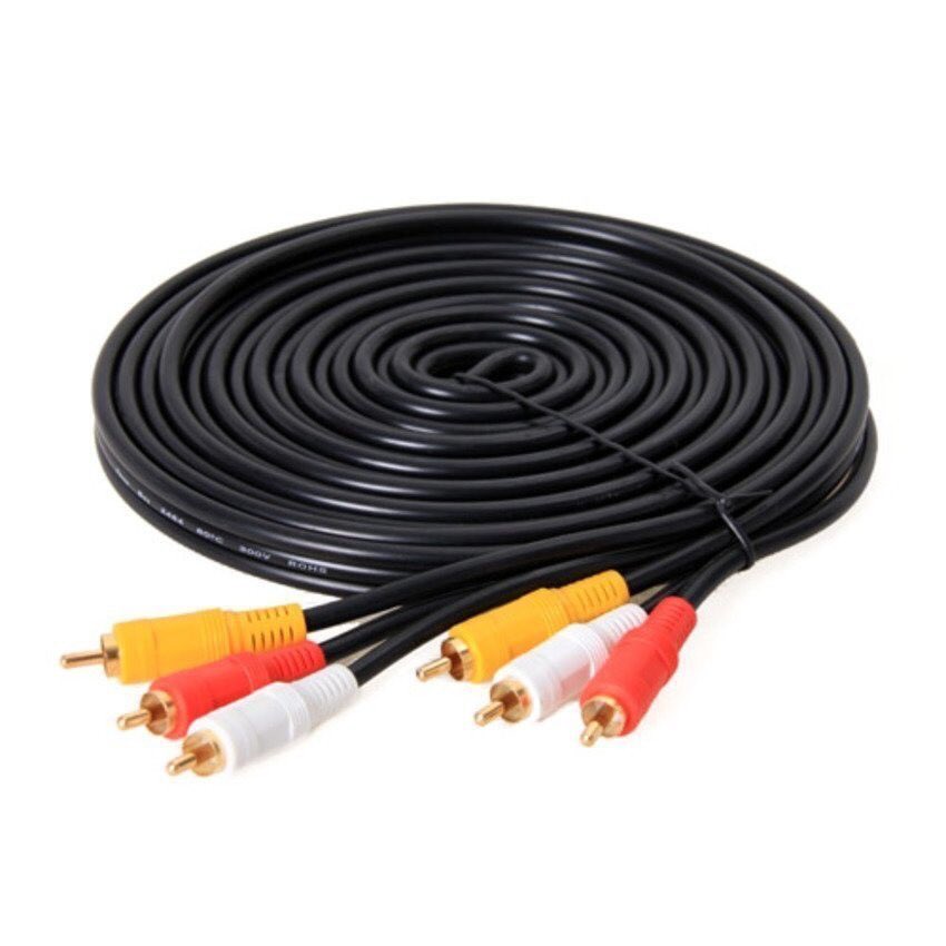 สาย AV Video Stereo Audio RCA Cable สาย3หัวออก3หัวสำหรับ DVD TV ยาว 10 เมตร
