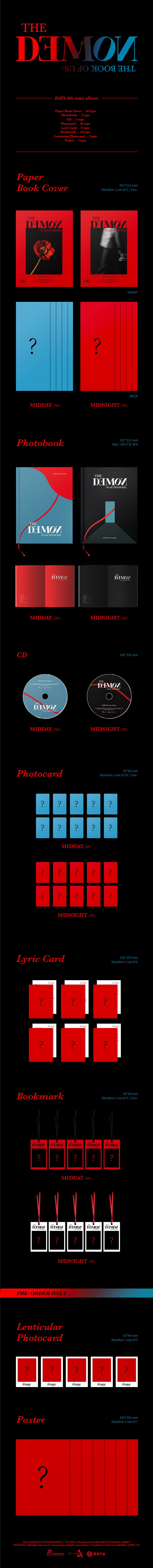 [Pre] DAY6 : 6th Mini Album - THE BOOK OF US : THE DEMON (Random Ver.)