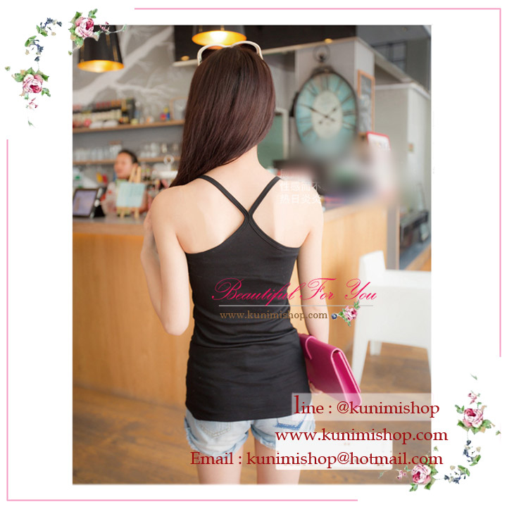 เสื้อกล้าม เสื้อซับในแบบเต็มตัว สายเดี่ยว ขนาด : รอบอกไม่เกิน 35 นิ้ว รอบเอว 29 นิ้ว เสื้อยาว 64 ซม. มี 2 สี : สีขาว สีดำ 