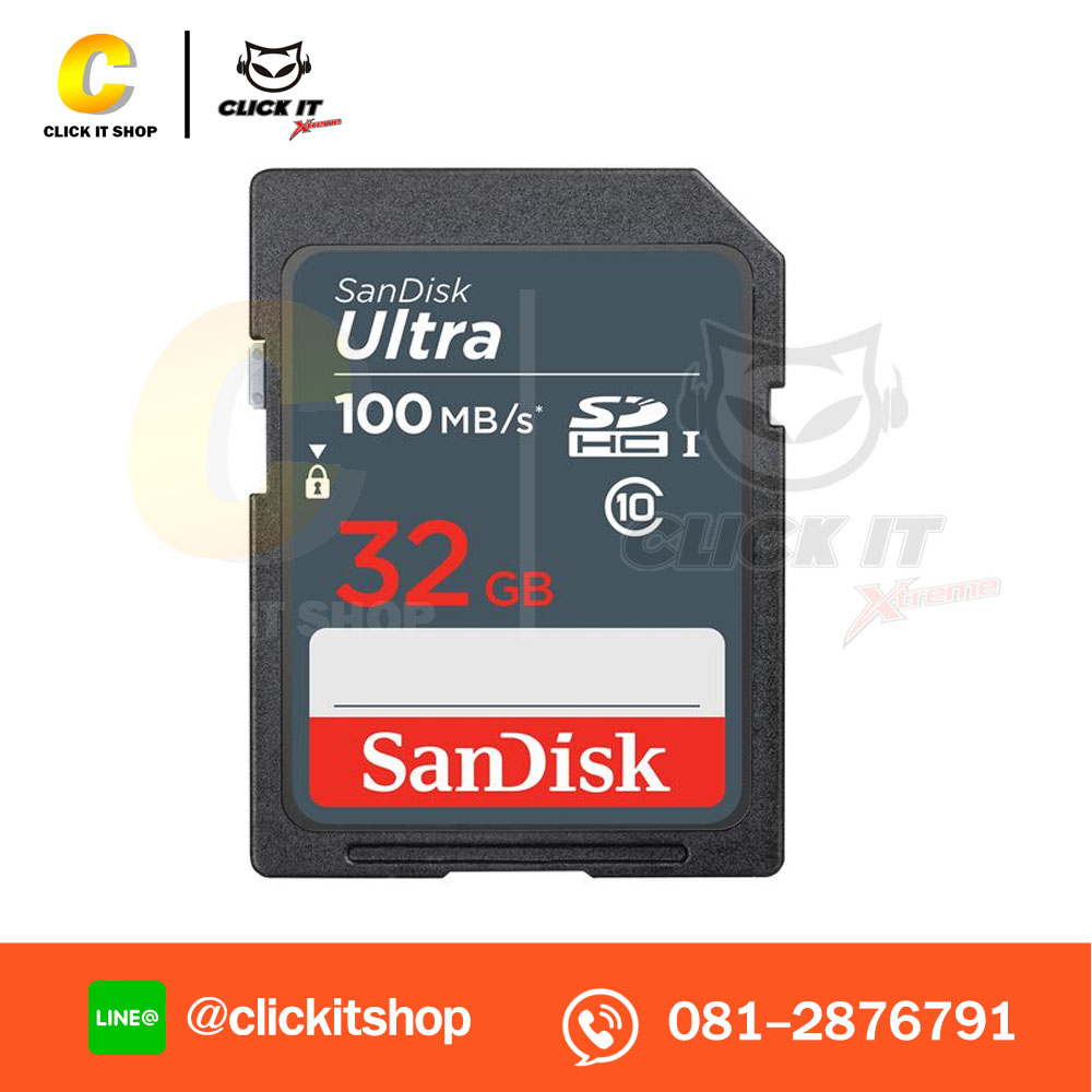 SD Card 32GB SANDISK ULTRA SDSDUNR-032G-GN3IN (100MB/s.)