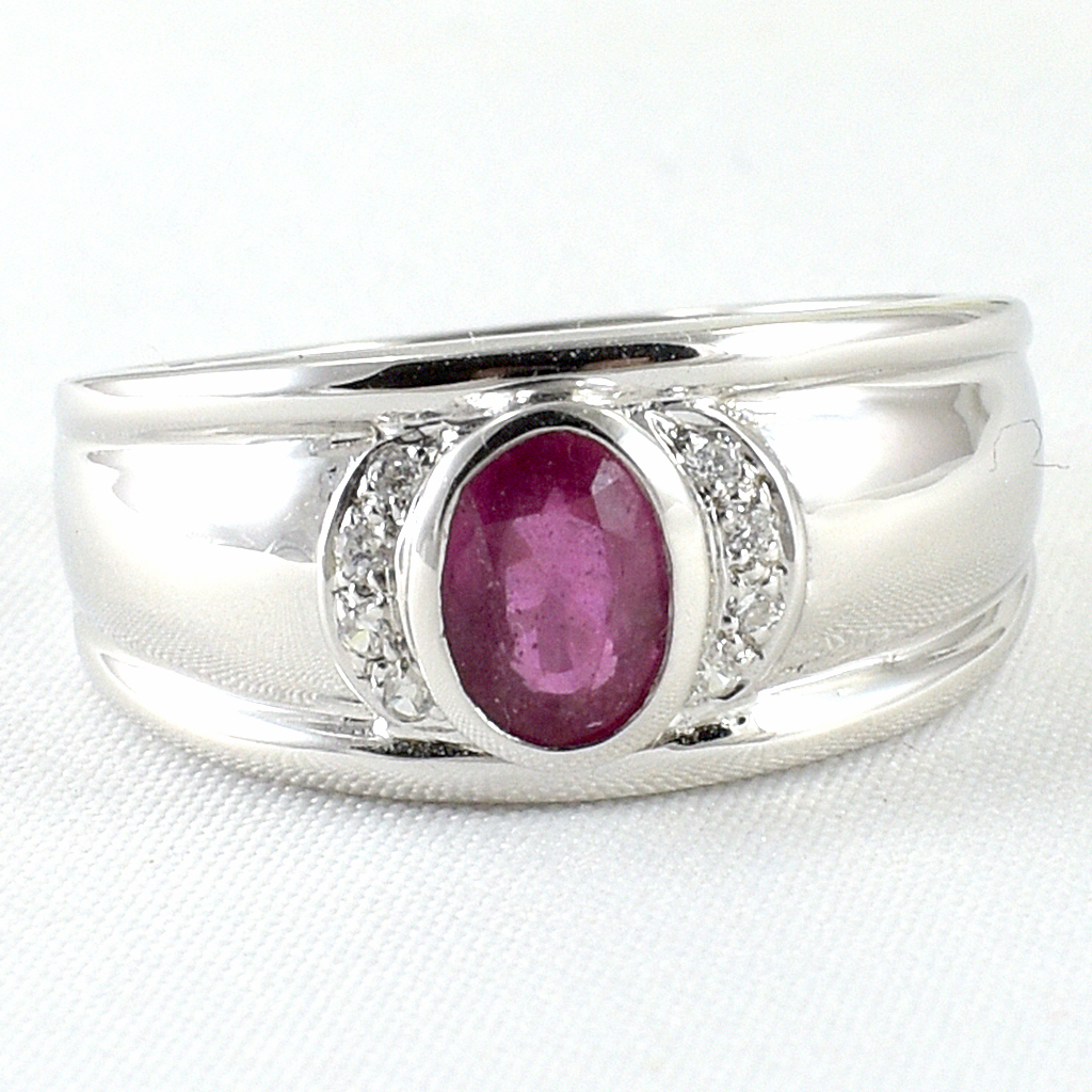 SKJewelryFactory แหวนชาย พลอยทับทิมแท้ สไตล์แหวนปลอกมีด เสริมความร่ำรวย ER00747-RBY