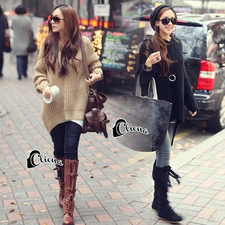เสื้อผ้าเกาหลี พร้อมส่ง เสื้อคลุม ไหมพรมมีฮูด