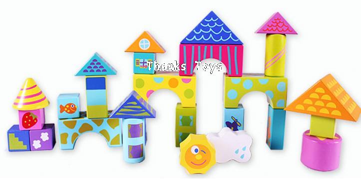 บล็อกไม้สร้างเมือง 50 ชิ้น ของ Boikido