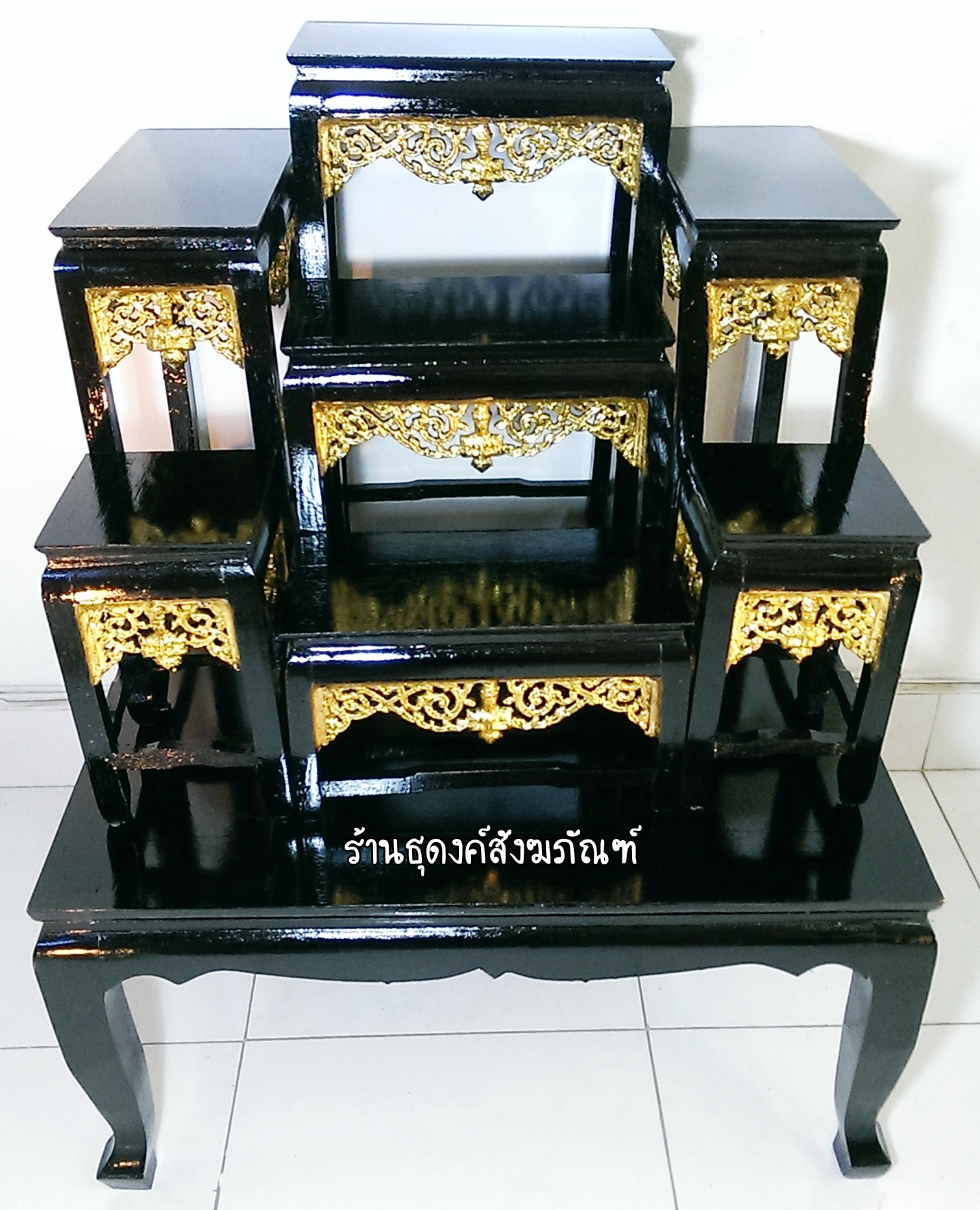 โต๊ะหมู่ กระจังทอง 5 x 7