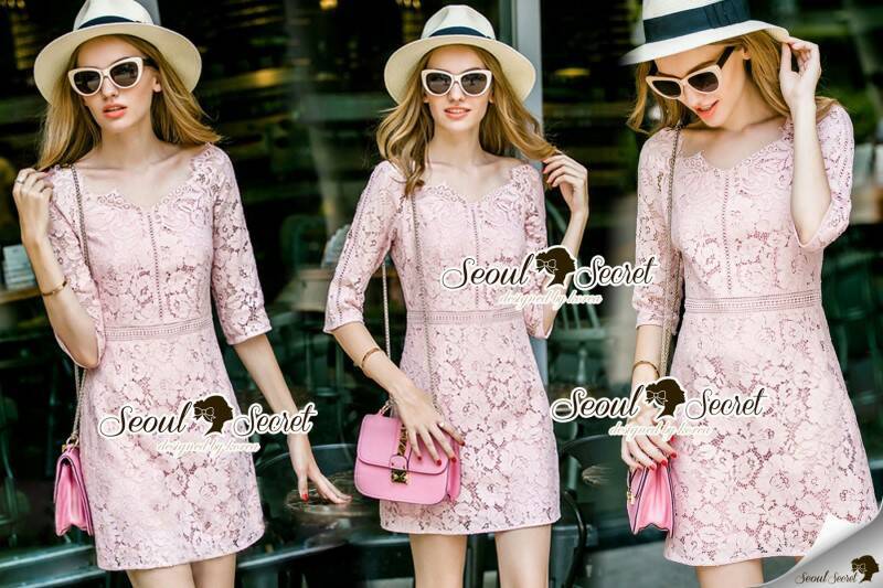 พร้อมส่ง เดรสคอปาดทรงเข้ารูป ทรงเรียบหรู