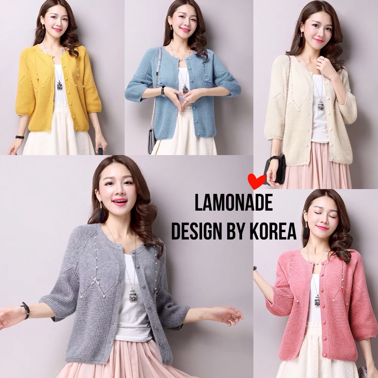 เสื้อเกาหลี พร้อมส่ง เสื้อคลุม แขนสามส่วน