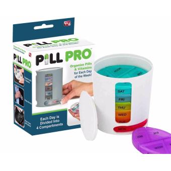 กล่องใส่ยา แบบแยกชั้น แยกวัน หลายสี รุ่น pill pro สีขาว