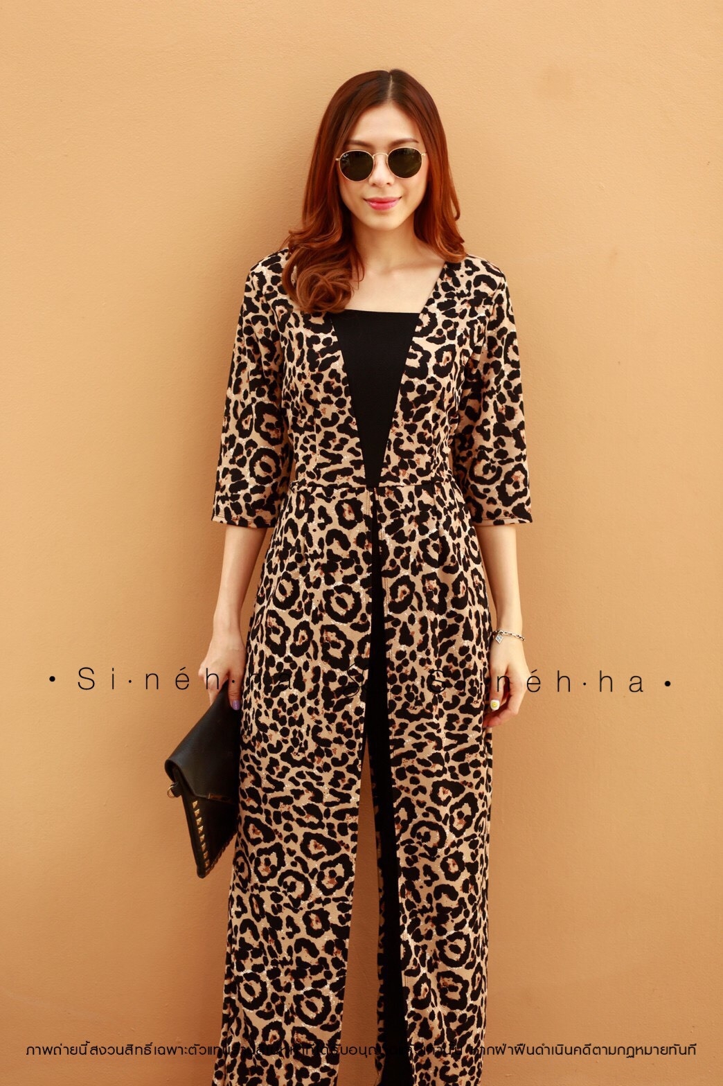 เสื้อผ้าแฟชั่นเกาหลี พร้อมส่ง จั้มสูท ผ้ายืดเนื้อนิ่ม