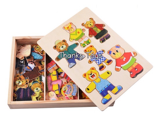 จิ๊กซอว์แต่งตัวครอบครัวหมีชุดใหญ่