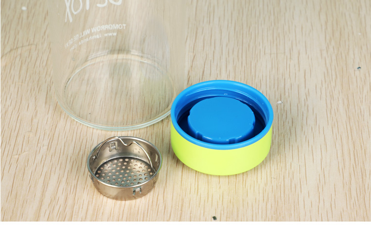 ขวดใส่น้ำ น้ำดีท็อกสุดฮิตในเกาหลี ขวดทำจากแก้ว Borosilicate รุ่นปากกว้าง + ที่กรองกาก มี 3 สี ขนาด 800 ml.