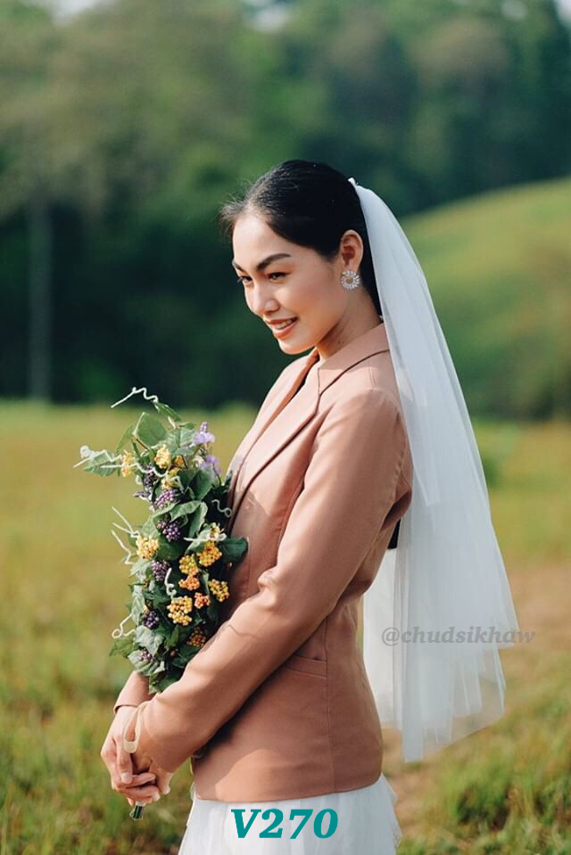 เวลเจ้าสาว ผ้าคลุมผมเจ้าสาว 80 ซม. นิ่ม ฟู (V270) รุ่นยอดนิยม (คลุมหน้าได้)