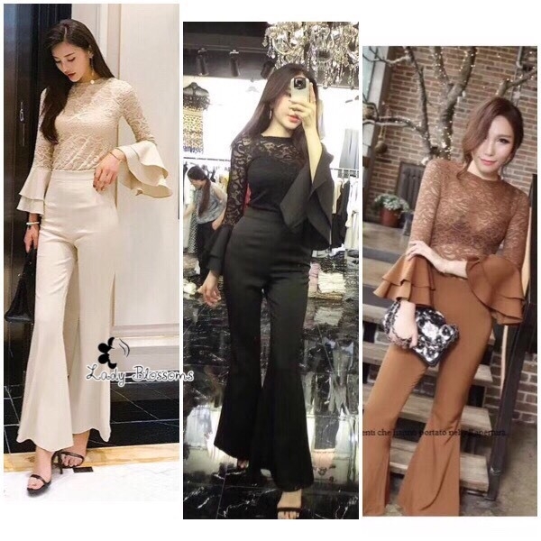 เสื้อผ้าเกาหลี พร้อมส่ง ชุด Set 2 ชิ้น เสื้อ+กางเกง