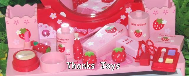 ชุดโต๊ะเครื่องแป้งสตรอเบอร์รี่สีแดง