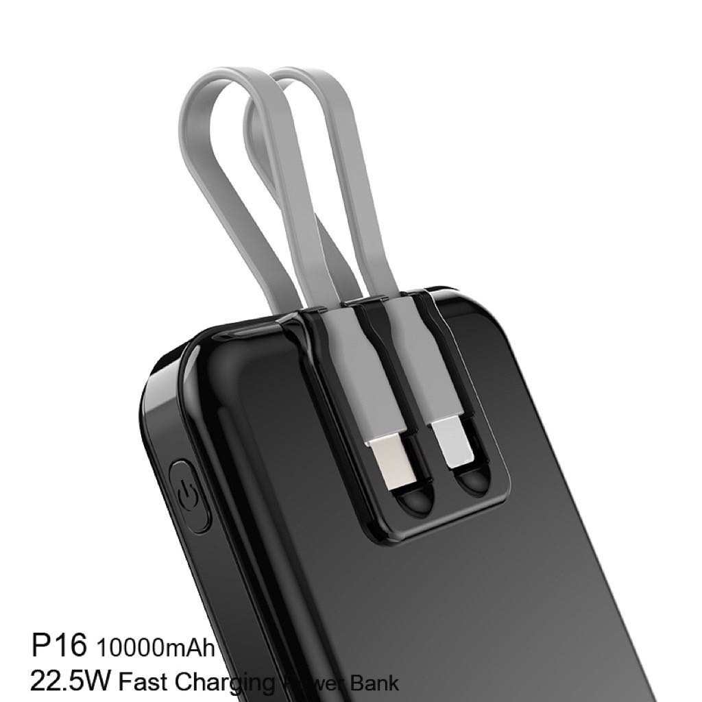 OUKU P16 แบตสำรอง 10000mAh ชาร์จเร็ว PD20W power bank fast charge LED Display มีสายชาร์จในตัว