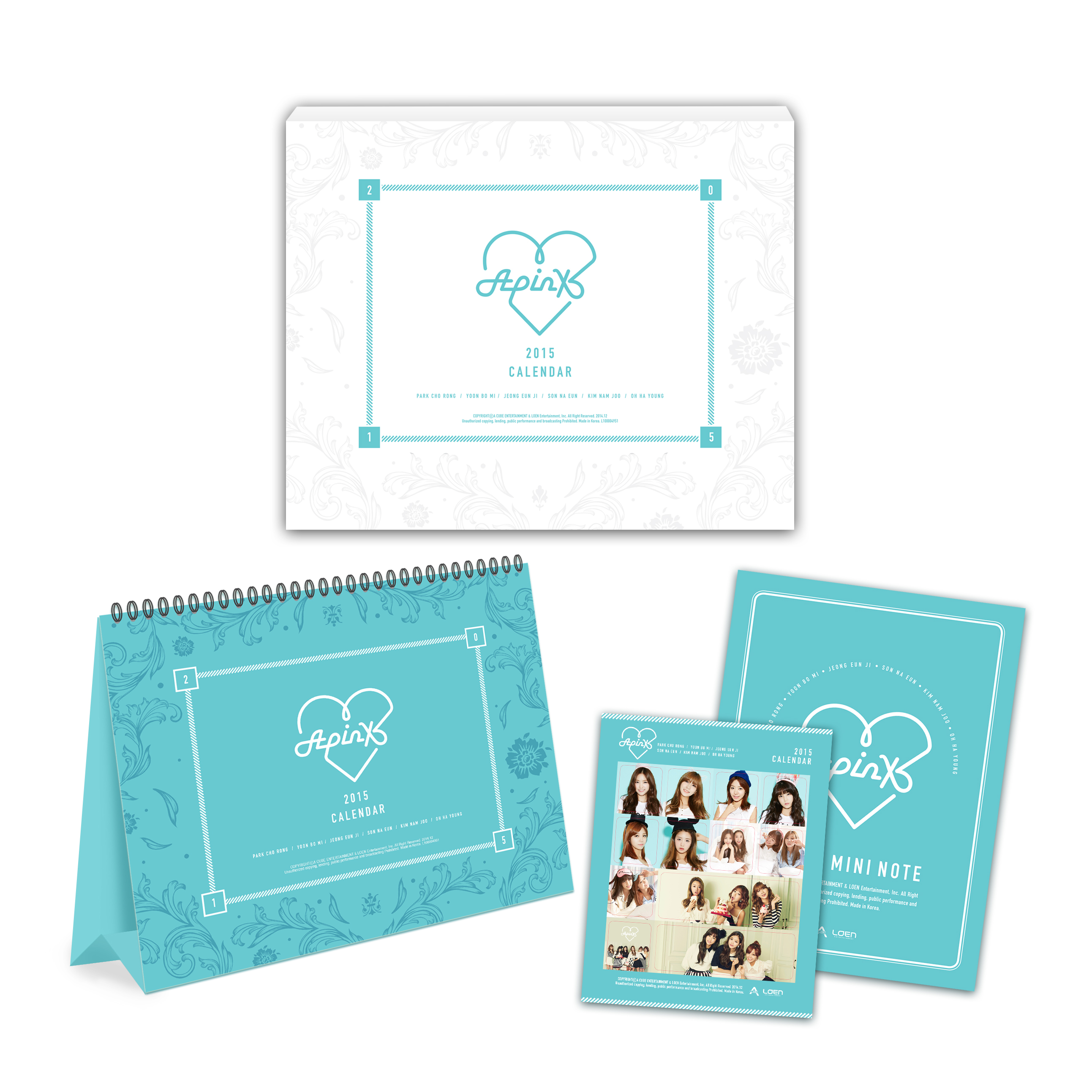 [Pre] Apink : 2015 Calendar (Desk Calendar + 80P Note + Sticker)