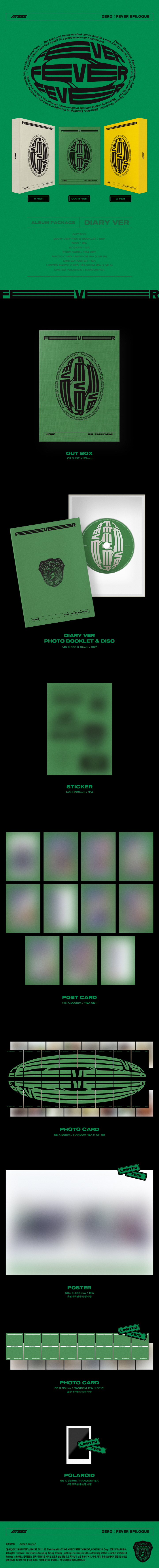 [Pre] ATEEZ : 8th Mini Album - ZERO : FEVER EPILOGUE (Diary Ver.) +Poster