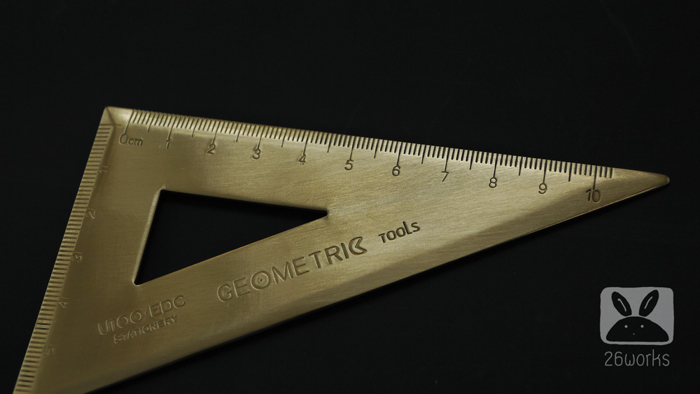 ไม้ฉากสามเหลี่ยม สเกล 6x10 cm ทองเหลือง