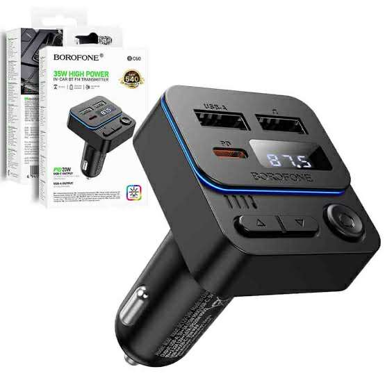Borofone BC60 BT5.435W PD20W Car Charger Wireless Bluetooth FM transmitter