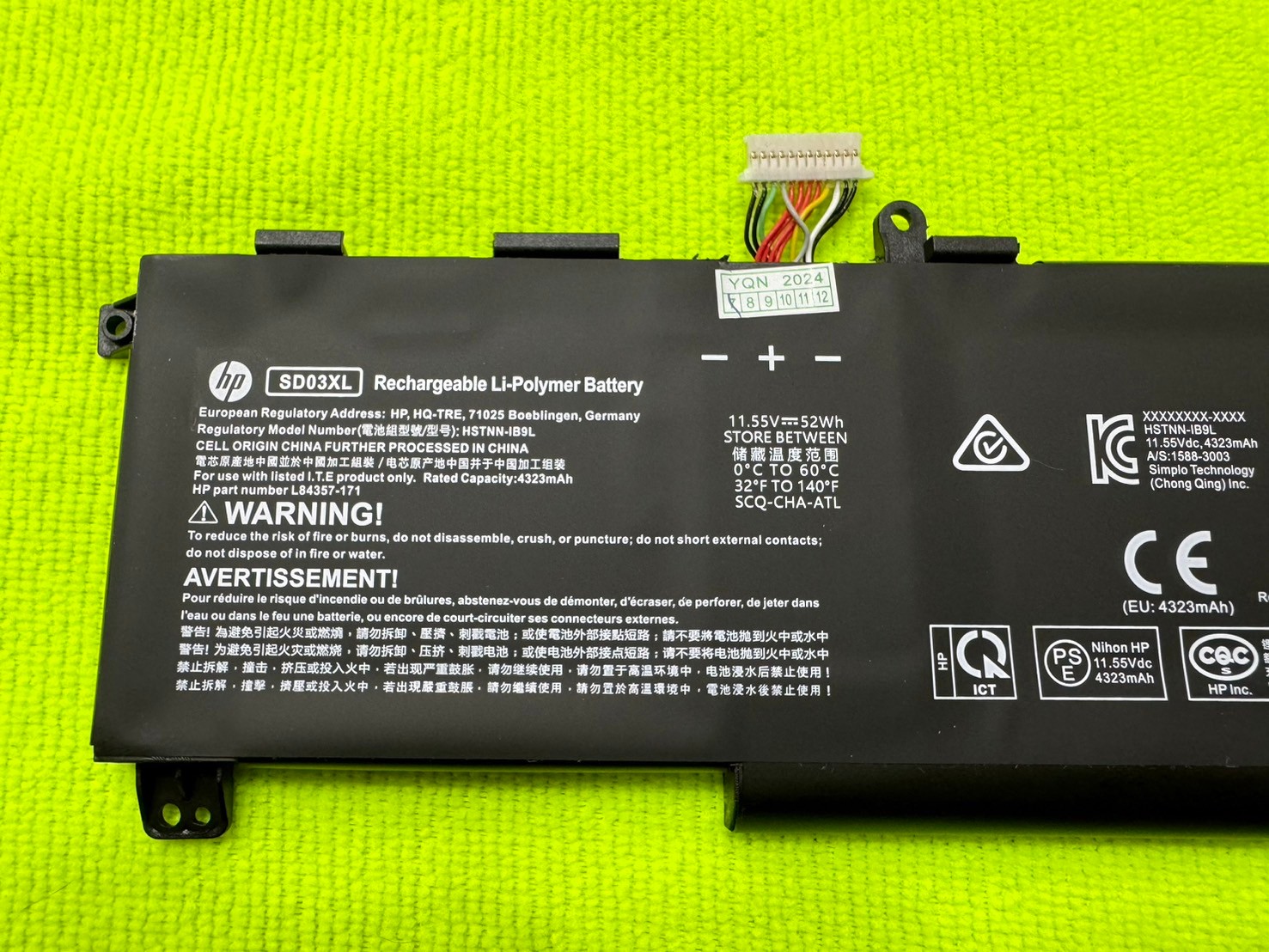 Battery HP SD03XL 11.4V 45Wh Original ตรงรุ่น แบตเตอรี่ HP Chromebook 13 G1 กำลังไฟ 45Wh ตรงรุ่น ตรงสเปค