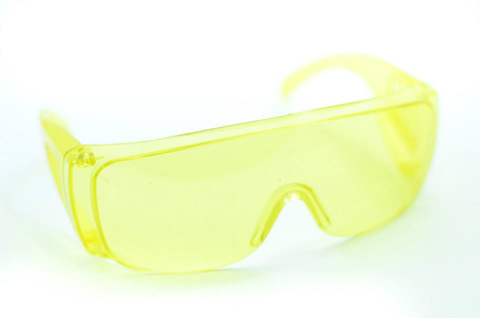 แว่นตากันน้ำ แว่นตากันลม สำหรับขี่จักรยาน safety glasses สีเหลือง