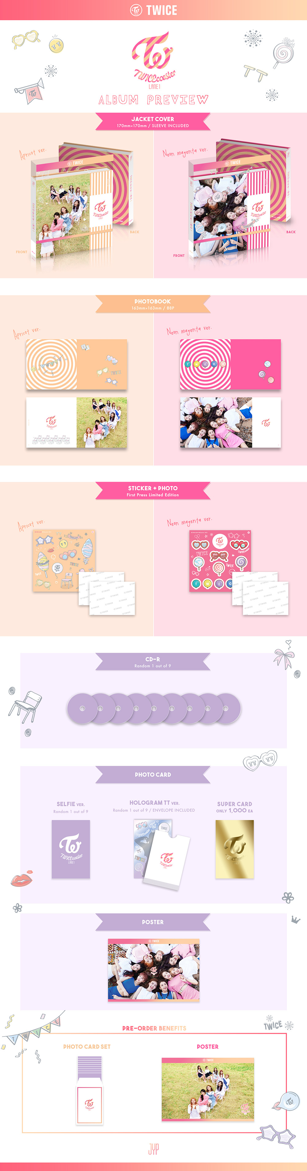 [Pre] TWICE : 3rd Mini Album - TWICEcoaster Lane 1 (Random Ver.) +Poster