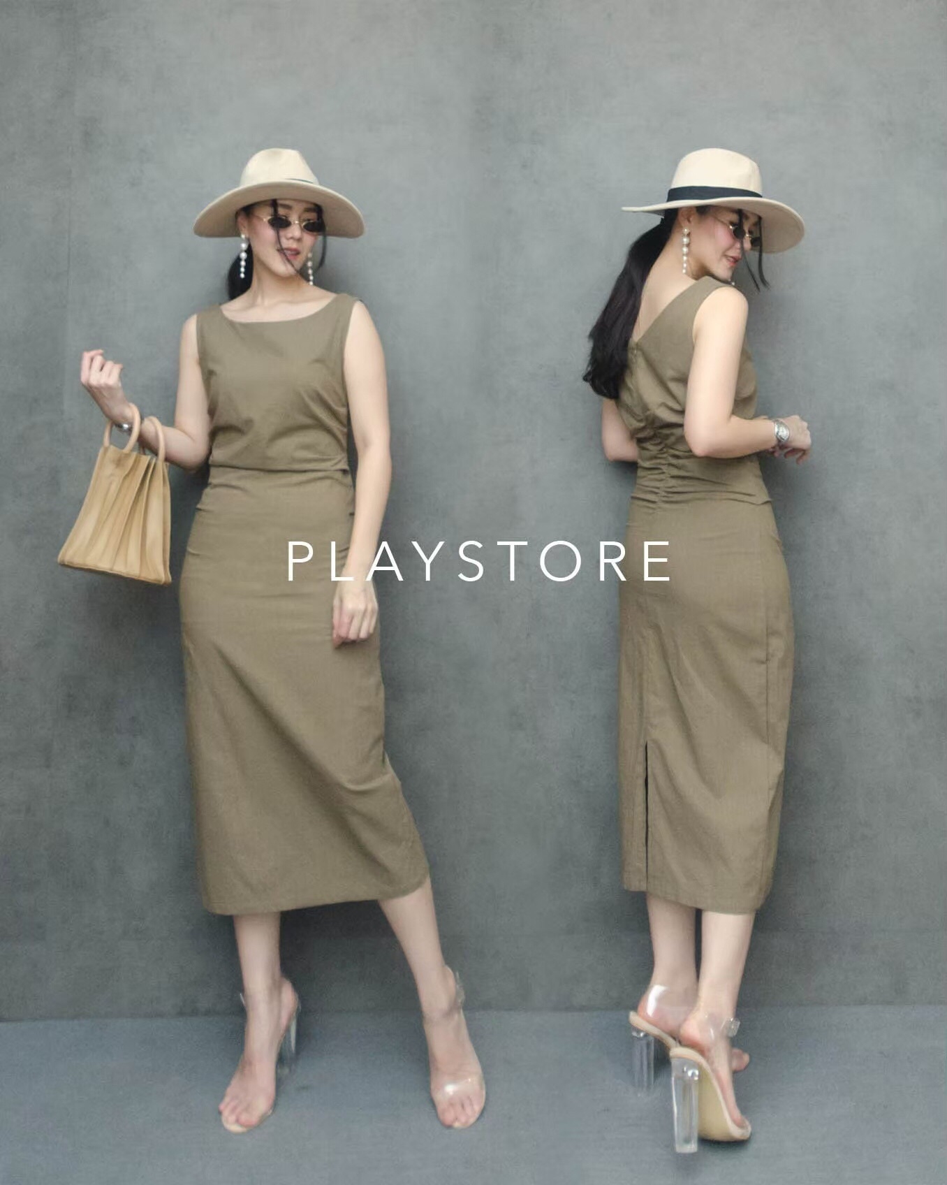 เดรสเกาหลี พร้อมส่ง เดรส ทรง easy wear