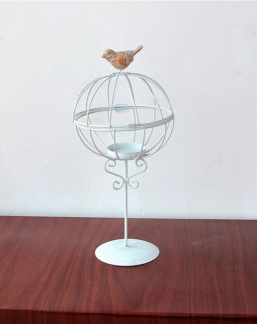 Pre-Order เชิงเทียน ที่วางเทียน กรงนกเหล็กทำสี Zakka มีสีดำ กับขาว