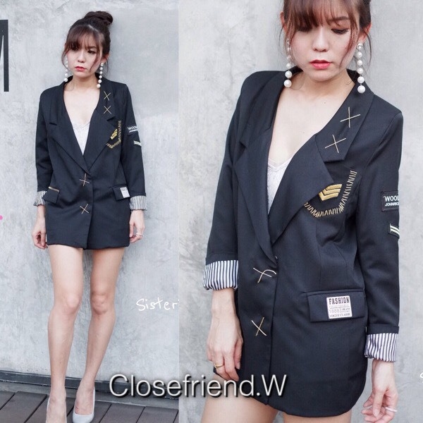 เสื้อผ้าเกาหลี พร้อมส่ง เสื้อคลุมเบเซอร์