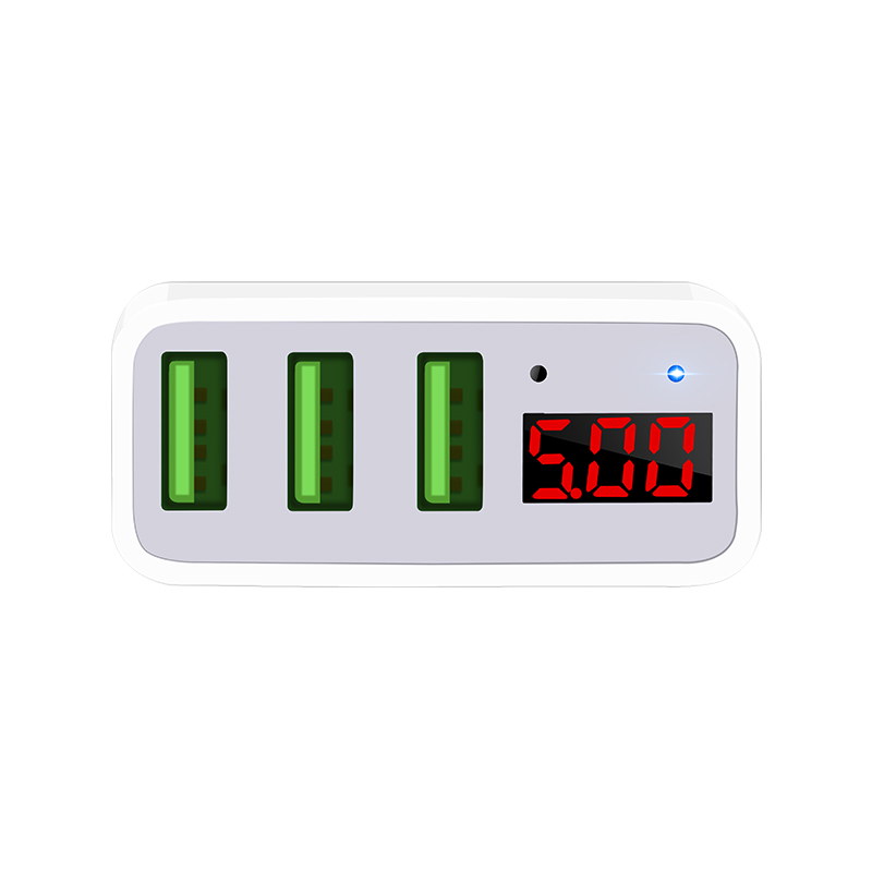 Hoco C15 Adapter 3 USB LED Charger หัวชาร์จไฟบ้าน ปลั๊กชาร์จ 3.0A ชาร์จเร็ว หน้าจอ LED