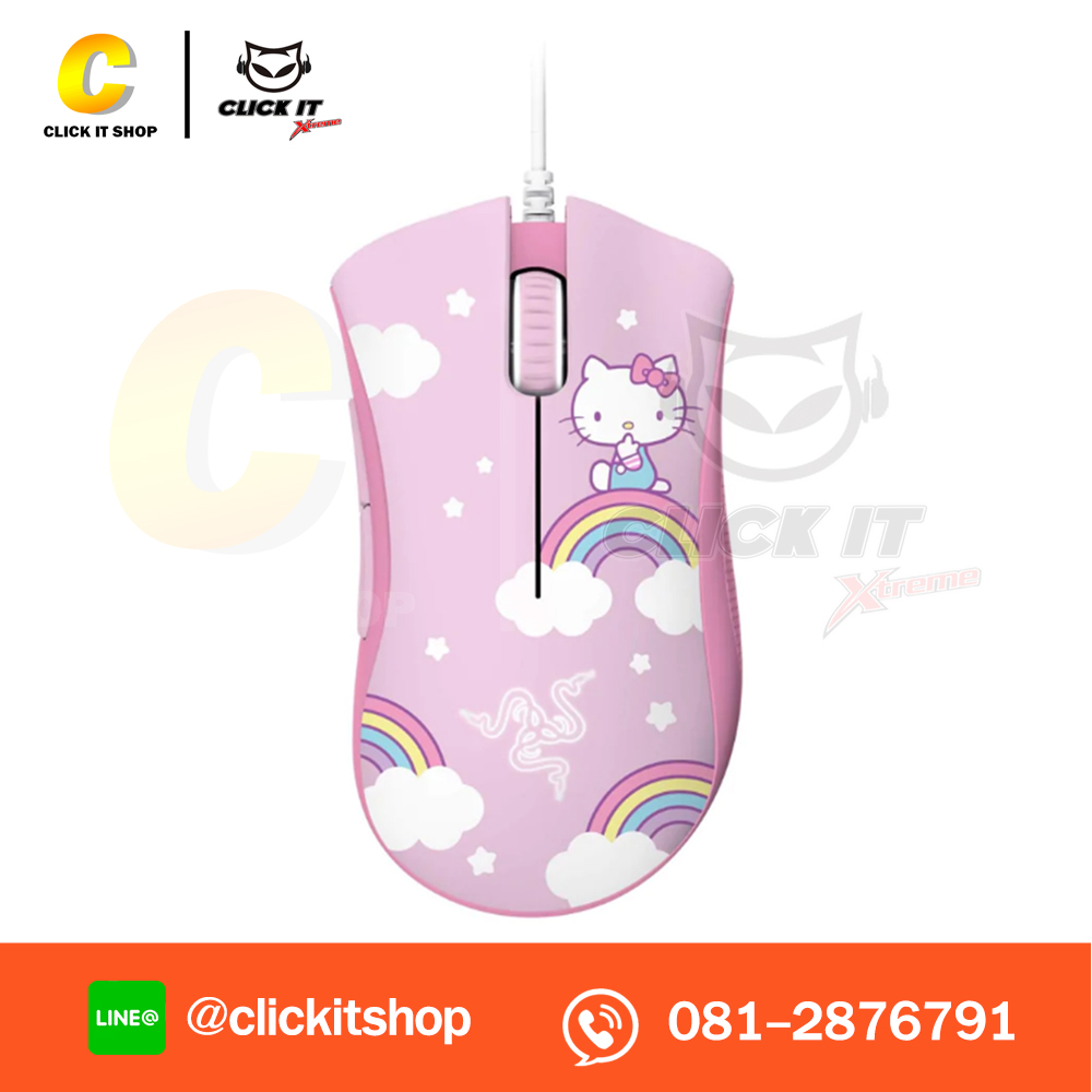 MOUSE RAZER DEATHADDER ESSENTIAL + GOLIATHUS MOUSE MAT - BUNDLE HELLO KITTY AND FRIEND EDITION