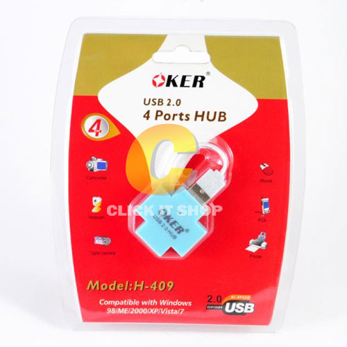 USB HUB 2.0 4 PORT OKER H409 คละสี