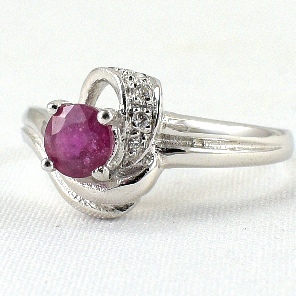 SKJewelryfactory แหวนเงินแท้ ฝังพลอยทับทิมแท้ ดีไซด์สวยไม่เหมือนใคร ER00806-RBY