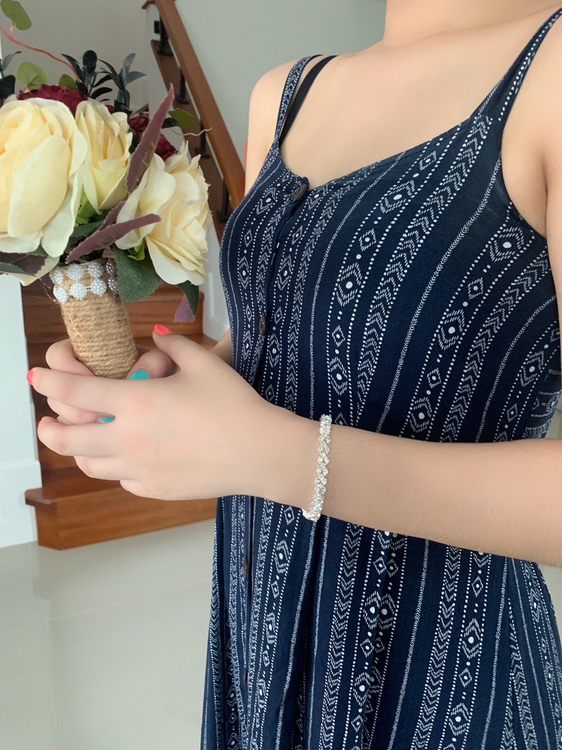 สร้อยข้อมือเพชร ปรับขนาดได้