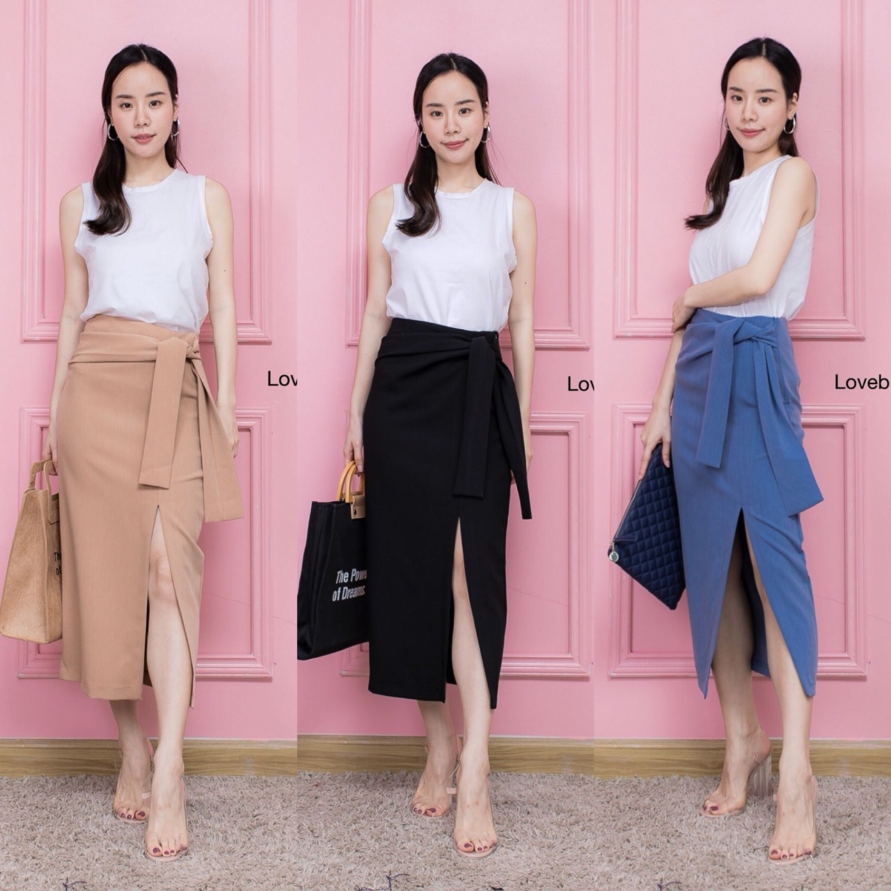 พร้อมส่ง กระโปรงยาว ผ่าข้าง