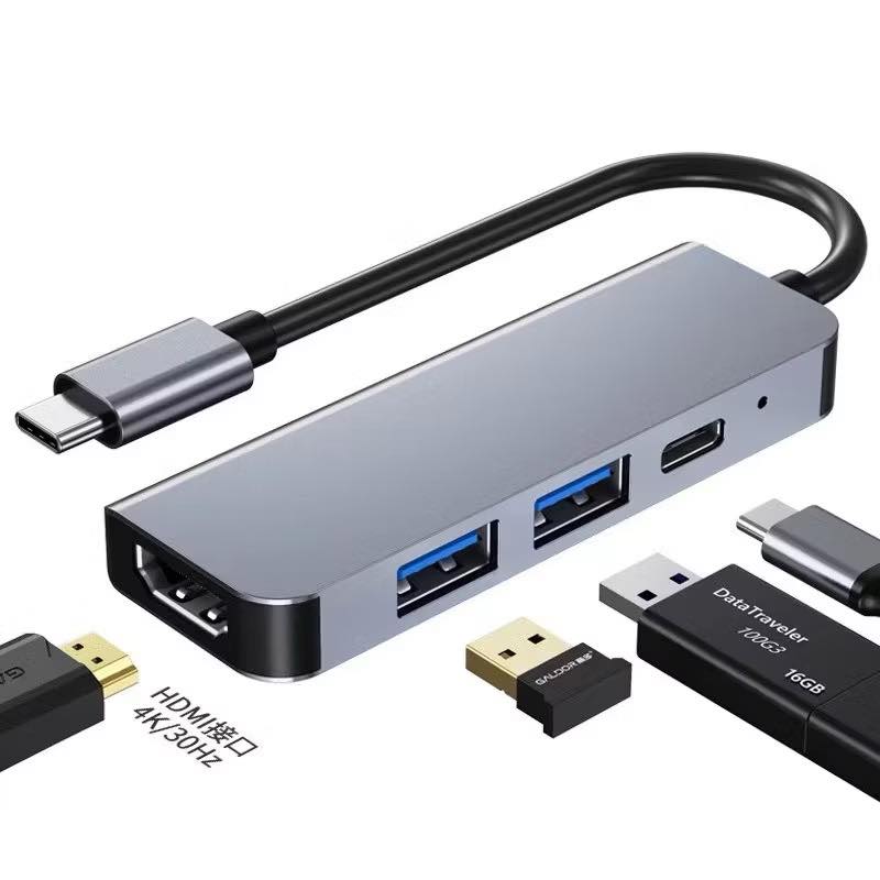 ตัวแปลง USB-C Hub 4 in 1 Type-C to HDTV 4K USB 3.0x2 USB-c/PD adapter